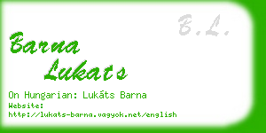 barna lukats business card